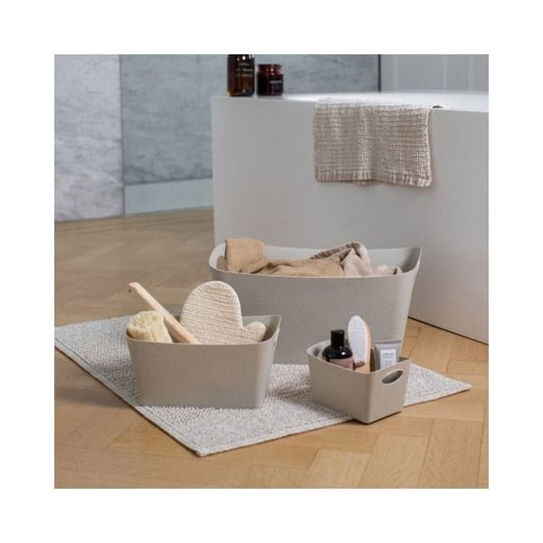 Förvaringslåda - VI STÄDAR ALLT! - Beige - Ekologisk - Rektangulär - 22 cm i höjd