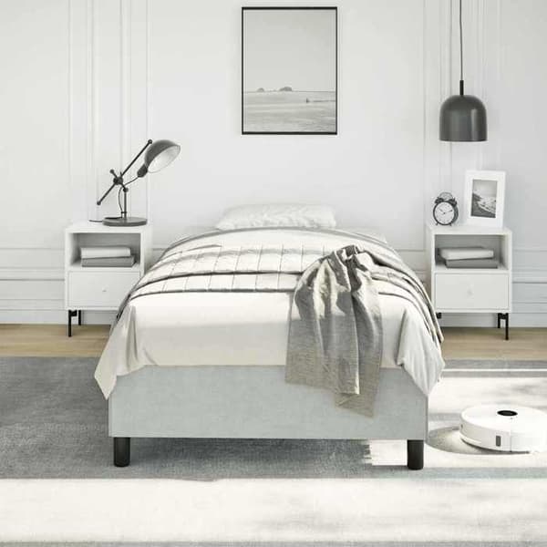 vidaXL Sängram ljusgrå 100x203 cm sammet 347351