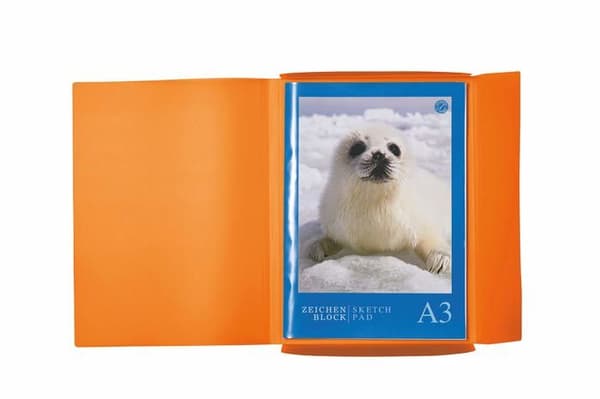 HERMA Elastisk plastdokumentmappe orange A4 44 x 31,5 cm - Set med 3 (mod.19515)