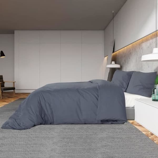 vidaXL Påslakanset Antracit 135x200 cm Microfiber135942