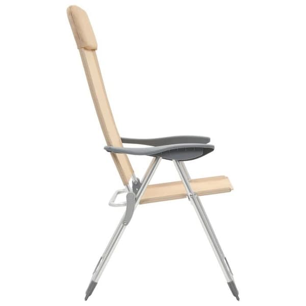 vidaXL Fällbara campingstolar set om 4 Creme Aluminium 44309