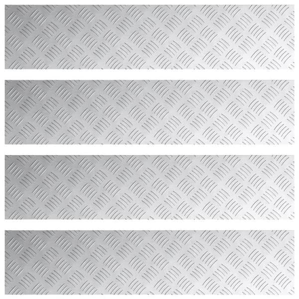 Aluminium Kontrollplattor 4 st Halkfria 90x20 cm