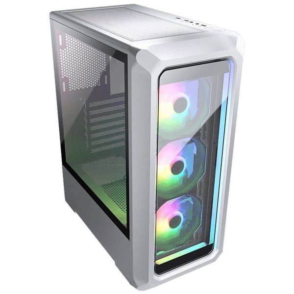 Speldatorchassi - COUGAR - ARCHON 2 RGB VIT - 3 ARGB-fläktar ingår - Härdat glas