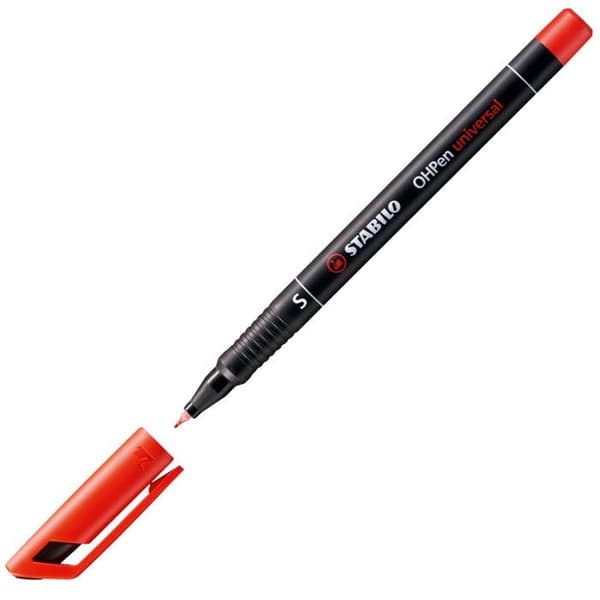 Multifunktionsmarkörer - STABILO - OHpen - Superfin spets 0,4 mm - Permanent bläck - Röd