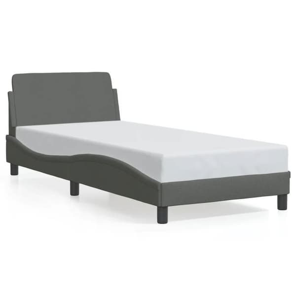 vidaXL Dover sängram mörkgrå 90x190 cm tyg 373086