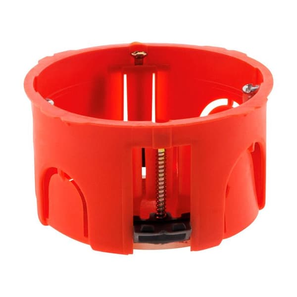 Set med 5 stycken infällningsboxar för gipsvägg Ø67x40mm - Röd - Zenitech