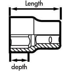Slagnyckel - TENG TOOLS - 1/2 - 6-kantig - Krom molybden - Kort version