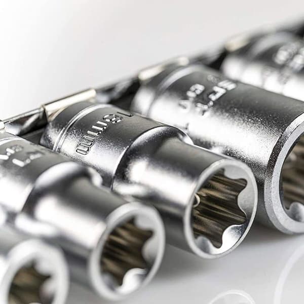 Högert - HT1A880 - Hogert Torx Socket Set med 9 kromvanadinlegerade stål Argente Storlek 1/2" E10-E24 CRV