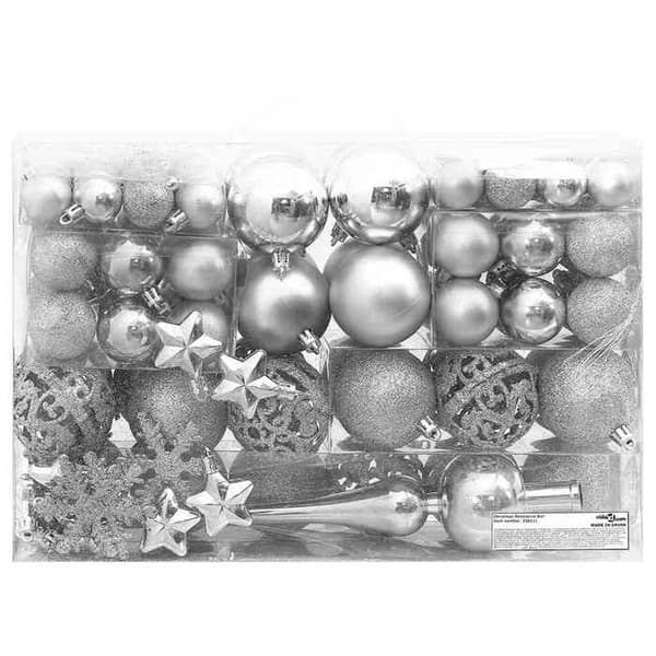 vidaXL julgranskula set 111 delar silver polystyren 356111