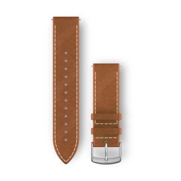 Armbandsur - Garmin - 2 - Brunt läder - Silverfärgad - 20 mm