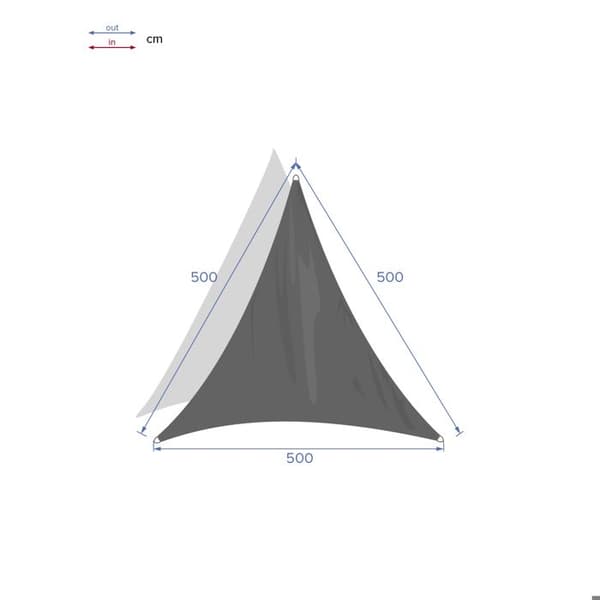 Triangulärt solskydd "Curacao" vit 5x5x5m i polyester - Hespéride