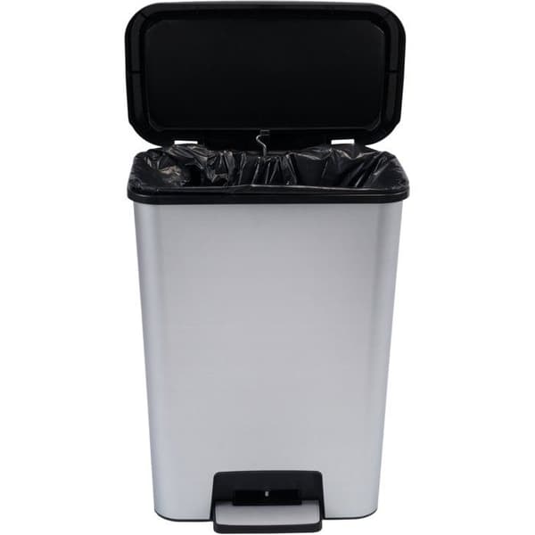 Pedalhink - CURVER - COMPATTA - 50 L - Grå metallisk yta - Polypropen