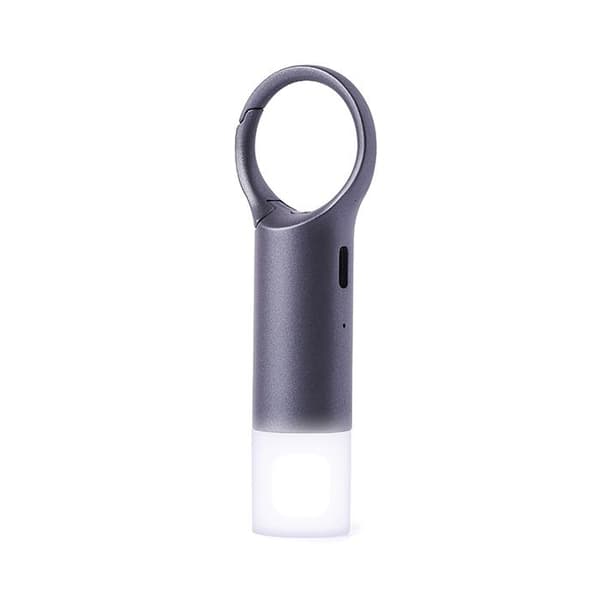 Nyckelring - LEXON - Nomaday Flash LED - Inbyggd belysning - Elegant design - Grå/Brons