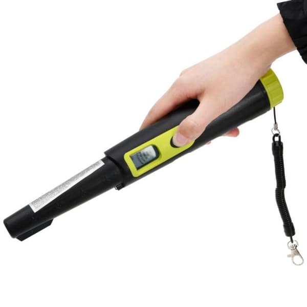 Pinpointer metalldetektor med svart och gul LCD-display