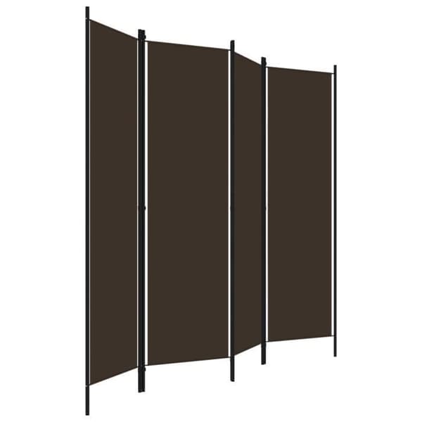 vidaXL 4-Panel Rumsavdelare Brun 200x180 cm