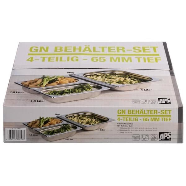 x3 rostfria GN-behållare + adapter - Aps