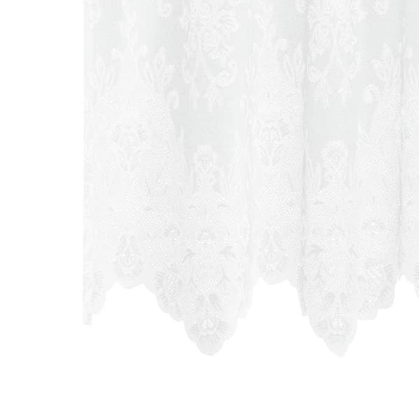 vidaXL Blommig Spetsgardin Vit 220 x 1200 cm Polyester 4107859