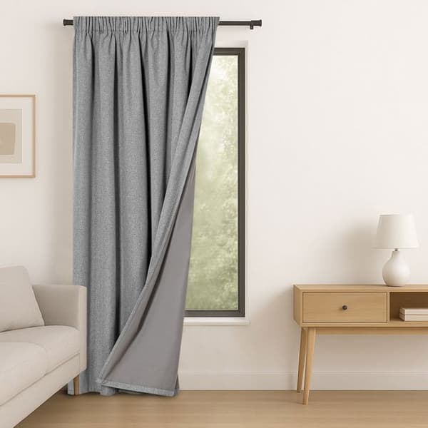 Voilage - RESTILO CORITA - Grå stål - 140x300 cm - 100% polyester