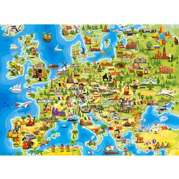 Pussel 100 bitar: Karta över Europa