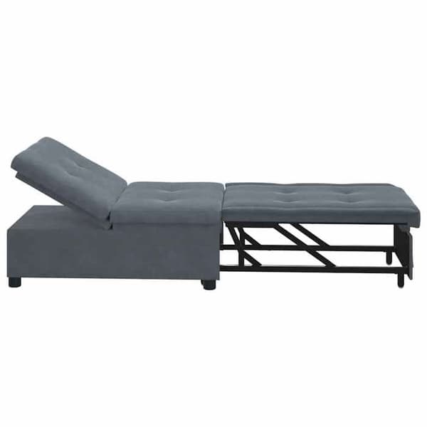 Mörkgrå bäddsoffa 67 x 194 x 38 cm Sammet