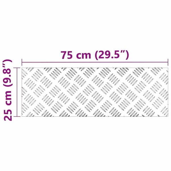 Antisliptrappa - vidaXL - 75x25 cm - Silver - Aluminium - Rektangulär - Set om 2