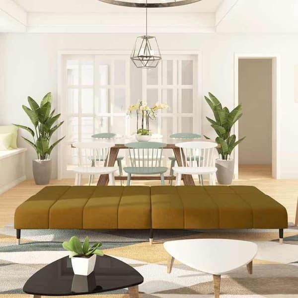vidaXL 2-sits soffa med sängfunktion i brunt sammet 375882