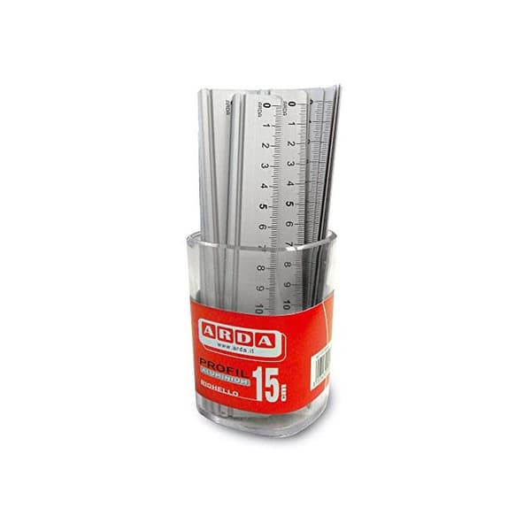Arda Righelli i Aluminium Millimetriska Multikolör 15 Bit Set Kontorsmaterial