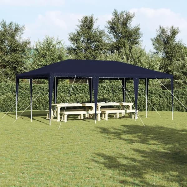 Festtält - 6x4 m - Blå - Polyester - Självbärande