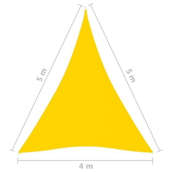 vidaXL Parasol Sail Triangulär Oxford Tyg 4x5x5 m Gul