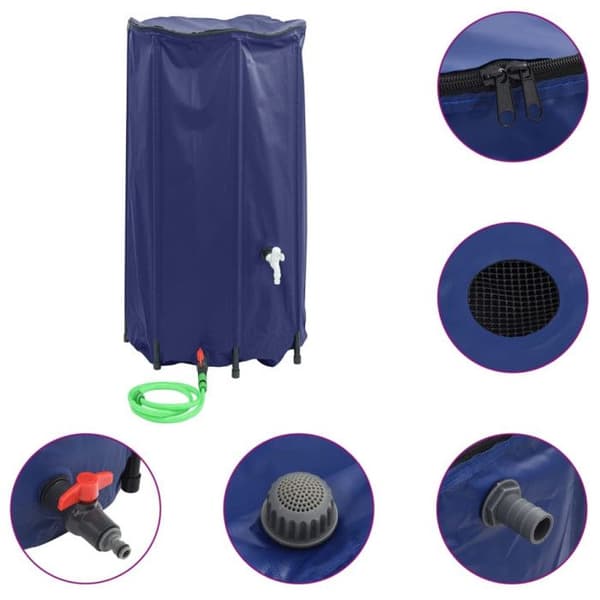 Vattentank med fällbar kran 380 L PVC