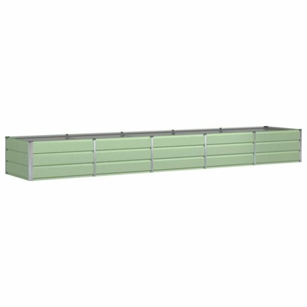 Jardiniär - VIDAXL - 400 x 80 x 45 cm - Grön - Stål & plast - Rektangulär
