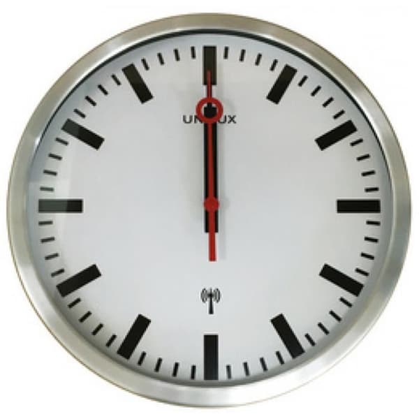 Väggklocka - UNILUX - STATION - Silver - Svart - Metall