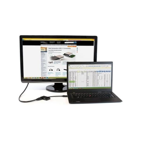 Ljud-/videoadapter - STARTECH.COM - 2-i-1-omvandlare - DisplayPort till HDMI/VGA - Svart