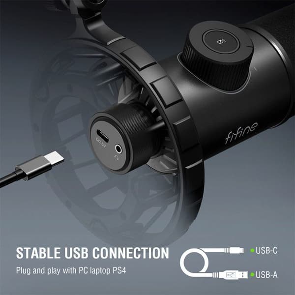 FIFINE K658 USB RGB Dynamisk Mikrofon - Svart