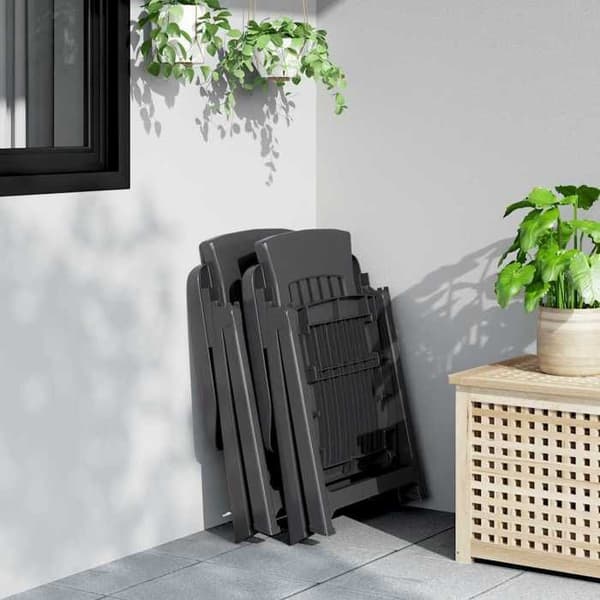 vidaXL Set av 2 Fällbara Trädgårdsfåtöljer, Fåtöljer med Justerbart Ryggstöd, Fällbara Stolar, Terrassmöbler, 364712