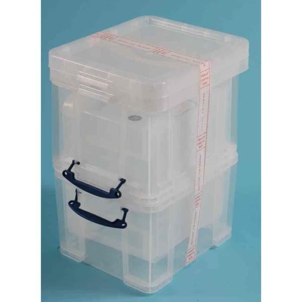 Förvaringslåda - Really Useful Box - Pack om 3 - 35 L - Transparent - Återvunnen PP