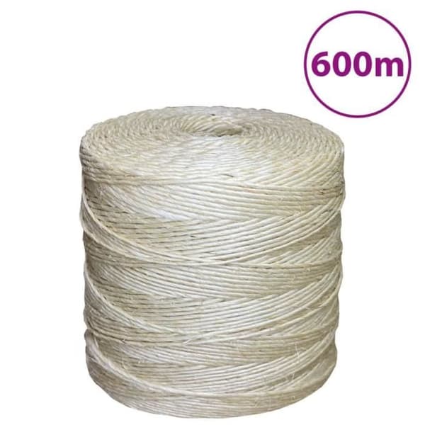 vidaXL 100% Sisal Rep 2 mm 600 m 155001
