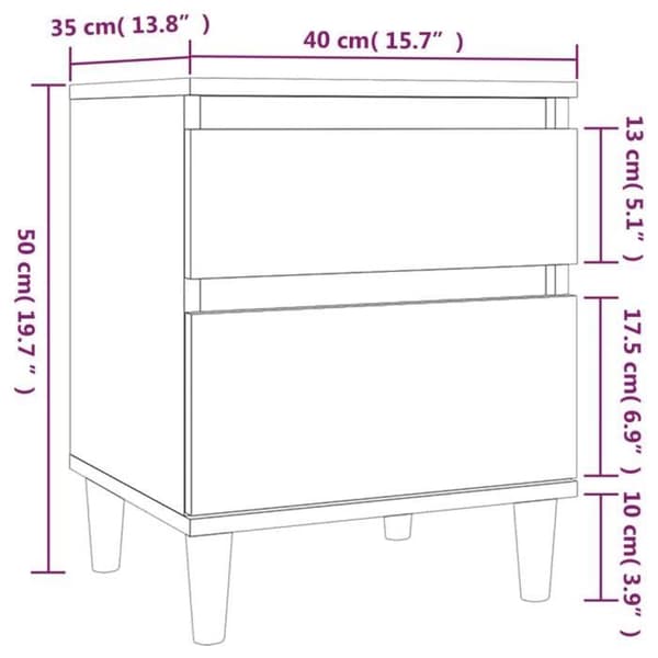 821827 vidaXL Sängbord 2 st Vit 40x35x50 cm