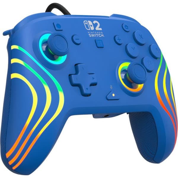 Manette Gaming med kabel RGB - TURTLE BEACH - Afterglow Wave för Nintendo Switch 2 - Blå