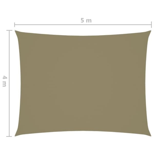 vidaXL Parasoll Segel Oxford Tyg Rektangulär 4x5 m Beige