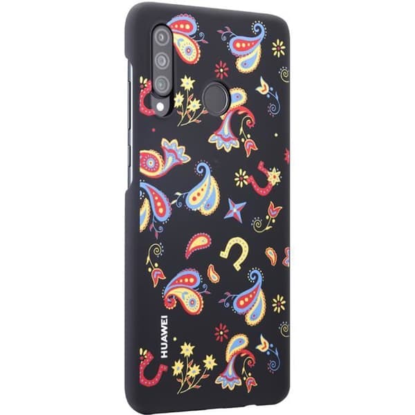 Coque - Huawei - P30 Lite - Semi-rigida - Svart - Blommig