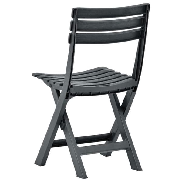 vidaXL Fällbara trädgårdsstolar set om 2 Plast Anthracite 48787
