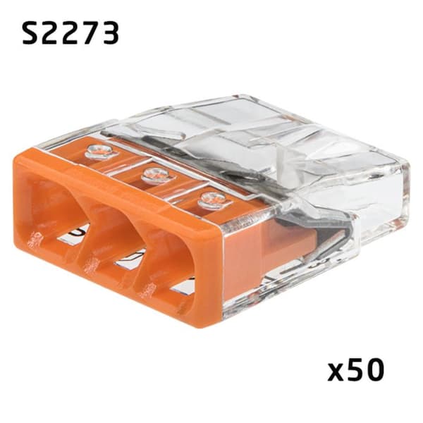 Flaska med 50 mini terminaler 3 ledare S2273 WAGO