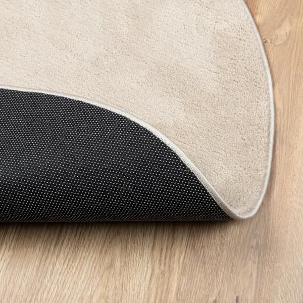 Oval matta beige 160 x 230 cm - polyester, matt finish, modern stil