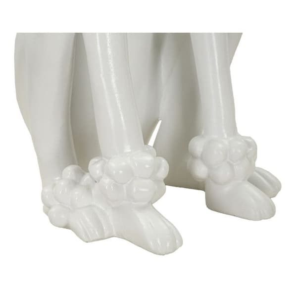 Dekorativ Staty Hund "Sittande Pudel" 61cm Vit