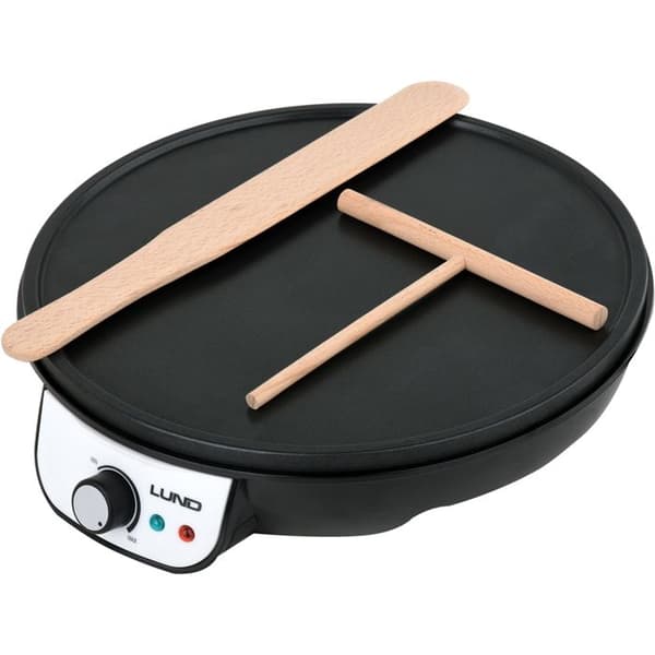 Elkrepjärn - Lund - 1000W - 30 cm - Non-stick beläggning - Temperaturinställning