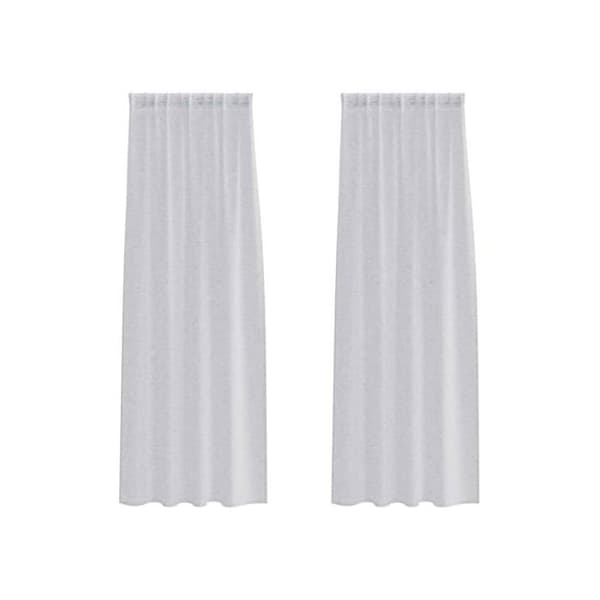 Gardiner i voile - vidaXL - Ljusgrå - Polyester - 245x140 cm - Set om 2 - Utomhusmontering