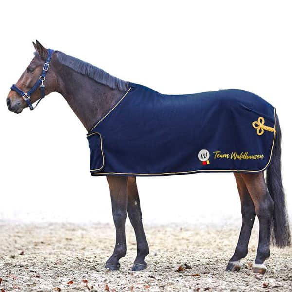 Waldhausen Sponsor hästfilt - blå/guld - Blå - 135 cm