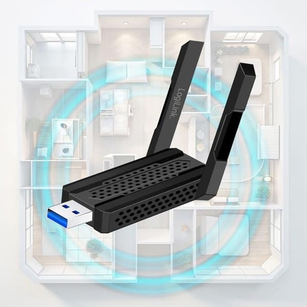 USB 3.0 WiFi-adapter med antenner, 5,8 GHz