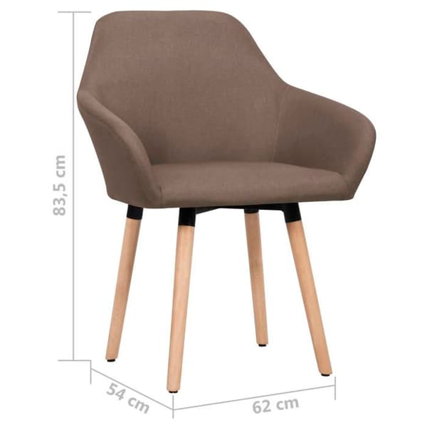 vidaXL Matstolar set om 2 brun tyg 283462